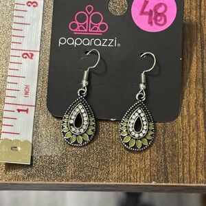 Paparazzi Silver and Yellow Teardrop Earrings